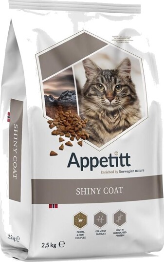 Appetitt Kattemat Shiny Coat Tørrfôr 2,5 kg for Voksne Katter