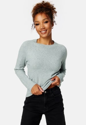 VERO MODA Vmdoffy LS O-Neck Blouse Light Grey Melange XS