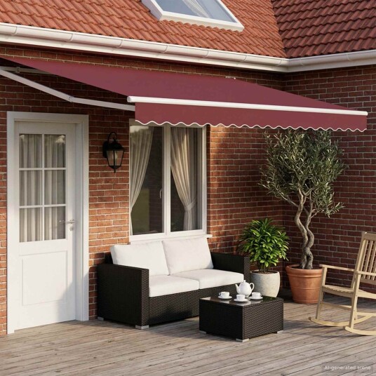 vidaXL Uttrekkbar markise Burgunder 4 x 2 m