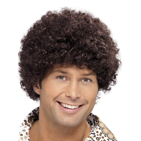 Smiffys Disco Dude Brun Afroparykk - One size Smiffys Disco Dude Brun Afroparykk - One size