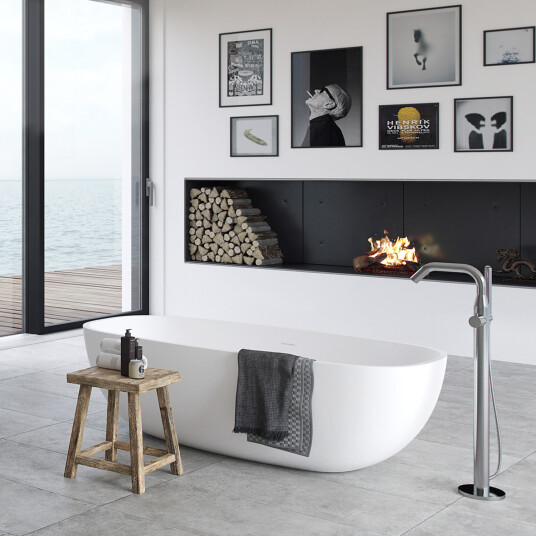 Pulcher Badekar New Deep 180 180x85 cm Massiv Matt Hvit SolidTec