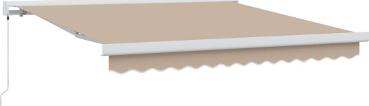 Manuell Uttrekkbar Markise Beige 350x250 cm Markise Erstatningsstoff for 3.5x2.5 m Ramme Beige
