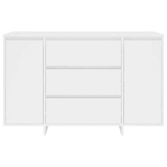 vidaXL Skjenk med 3 skuffer hvit 120x41x75 cm sponplate