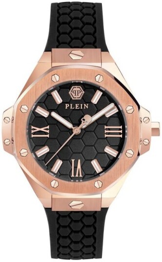 Philipp Plein Dameklokke PWBDA0324 Royal Sort/Gummi Ø39 mm