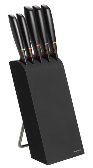 Fiskars Edge knivblokk med 5 kniver sort 1500609 1500608