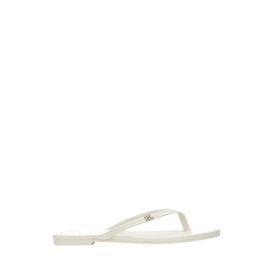 Lauren Ralph Lauren Raquel Leather Flip-Flop - White - 40.5