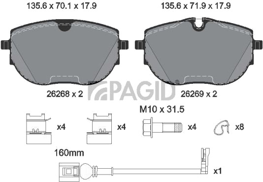 PAGID T2893N Bremseklosser