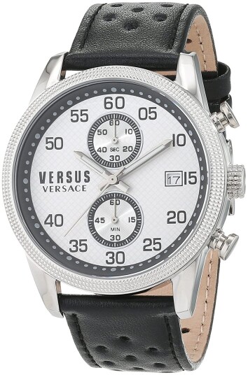 Versus by Versace Herreklokke S66060016 Sølvfarget/Lær Ø44 mm Versus by Versace Herreklokke S66060016 Sølvfarget/Lær Ø44 mm