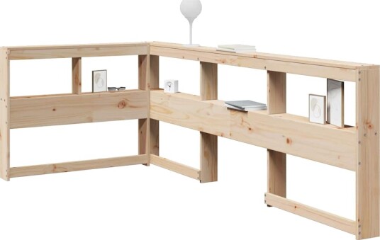 Bokhylle sengegavl L-formet 80 cm heltre furu 8721158637512 Bokhylle sengegavl L-formet 80 cm heltre furu 8721158637512