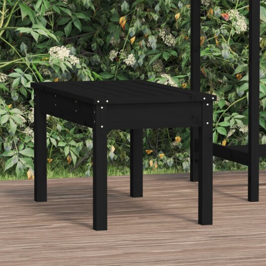 vidaXL Hagebenk svart 80x44x45 cm heltre furu vidaXL Hagebenk svart 80x44x45 cm heltre furu