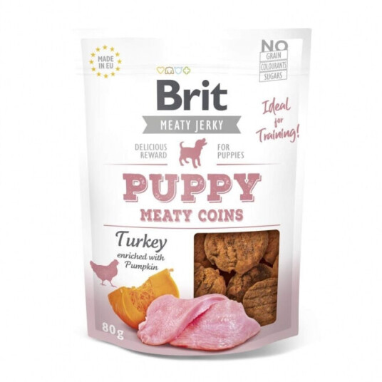 Brit Care Puppy Meaty Jerky Coins Turkey 80 G