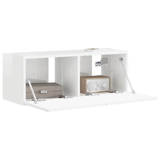  TV Veggskap Glanset Hvit 60 x 31 x 29.5 cm Konstruert tre