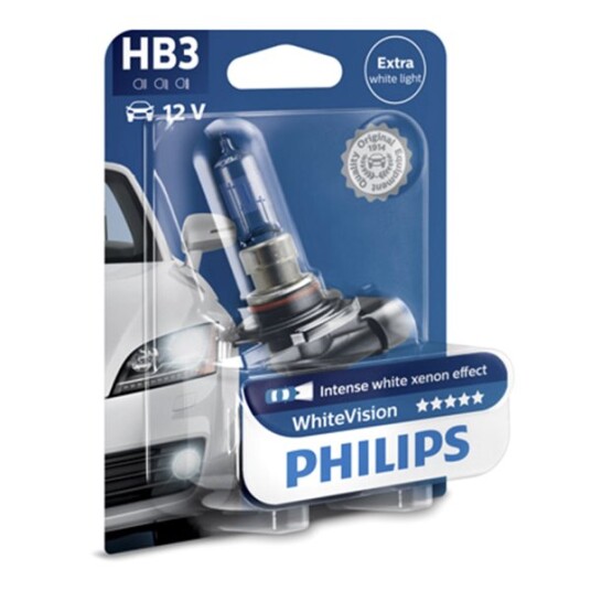 Halogenpære Philips WHITE Vision 65W HB3