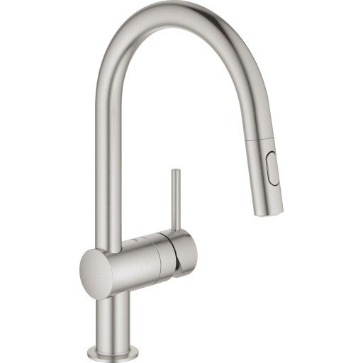 Grohe Minta blandebatteri med C-kran og hånddusj (brushed chrome) Grohe Minta blandebatteri med C-kran og hånddusj (brushed chrome)