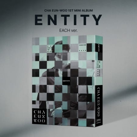 Cha EunWoo (Astro)  Entity  Each Version  Random Cover  incl. Photobook Set, Folding Poster, Photocard Set, Sticker, DIY Entity, Accordion Lyric Paper + MiniPoster Set  CD