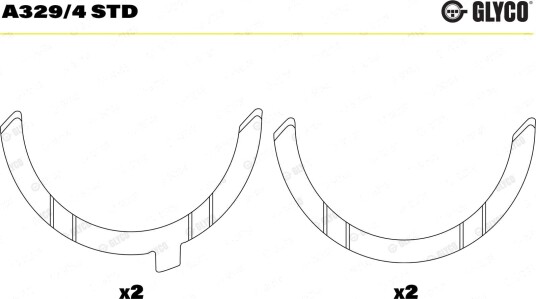 Avstandsskive, veivaksel GLYCO A329/4 STD