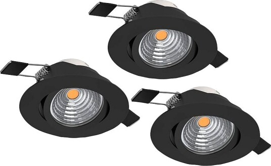 EGLO Innfelt lys Saliceto 88 Mm 4000K Set Of 3 Svart Spotlys EGLO Innfelt lys Saliceto 88 Mm 4000K Set Of 3 Svart Spotlys