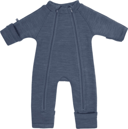 Smallstuff Jumpsuit 2 zip prematur merinoull Denim melange (48/50)