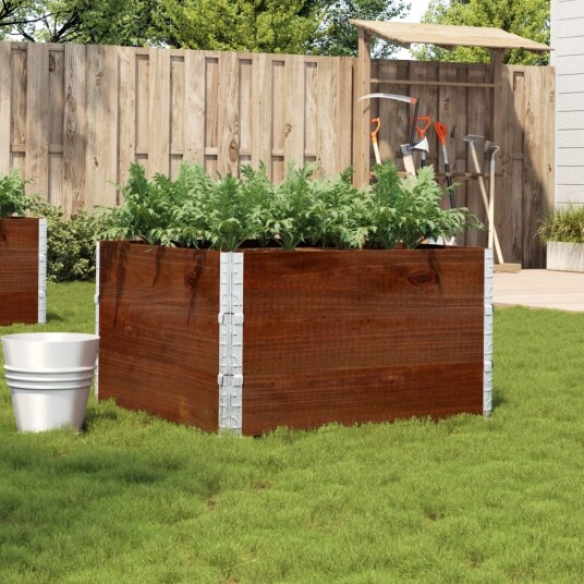  Plantekasse brun 100x100 cm heltre furu