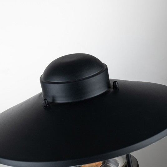 Klampenborg sokkellampe, svart, PIR-sensor, IP44 – Elstead - Skandinavisk - Metall - Med skjerm