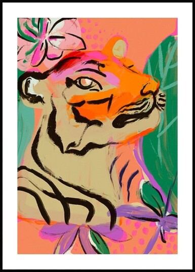 Vibrant Tiger Bloom Poster Plakat / 50x70cm
