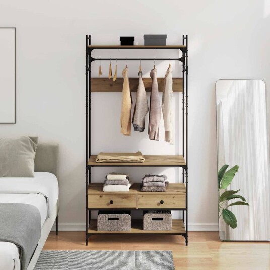 Garderobeskap artisan eik 89 x 39 x 184.5 cm Konstruert tre