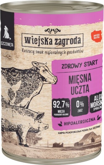 Wiejska Zagroda Våtfôr Puppy Dog Kjøttfest 24 X 400 G