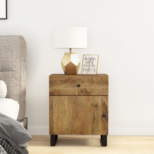 Nattbord 50x33x60 cm heltre mango og konstruert tre 8720845578787