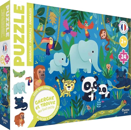 Auzou Puzzle 24 PcSeek & Find Animals Multi/patterned ONE SIZE