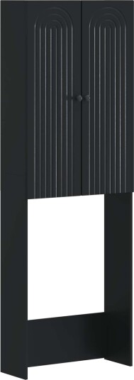 vidaXL Toalett skap ALKMAAR Svart 66 x 25,5 x 190 cm Konstruert tre