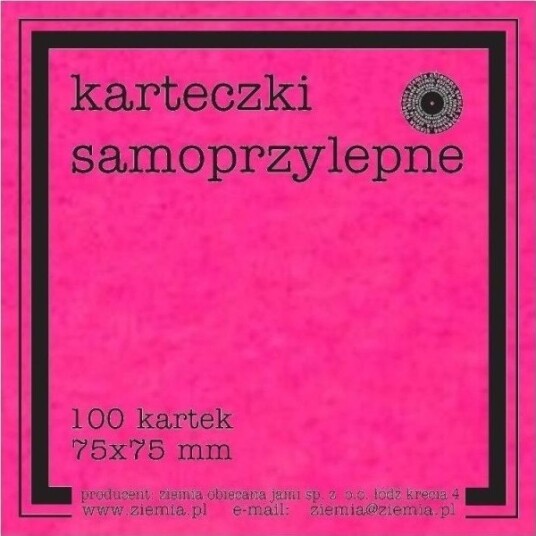 Det Lovede Land Selvklebende Notatark Fluorescerende 75X75 Mm 100 Stk. Rosa