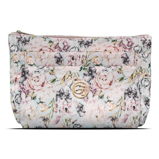 Gillian Jones 3-room cosmetic bag Rose flowerprint Gillian Jones 3-room cosmetic bag Rose flowerprint