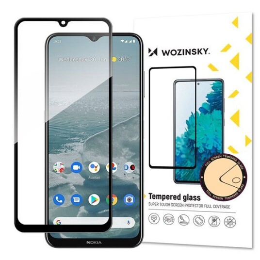 Wozinsky Super Durable Full Glue Tempered Glass Full Screen Protector Frame Case Friendly Nokia G20 Black