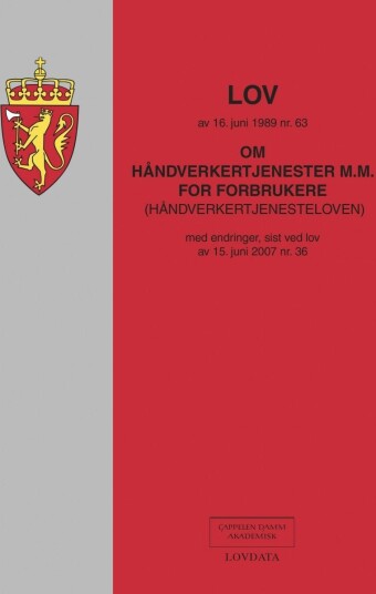 Lov om håndverkertjenester m.m. for forbrukere (håndverkertjenesteloven) av 16. juni 1989 nr. 63