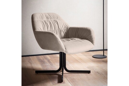Lounge & Cocktail Stol Wohnling koselig fløyelstrukket med armlener moderne stil Beige   Beige