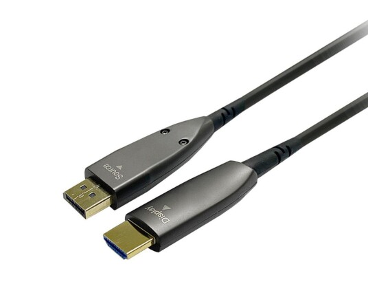 Vivolink Pro 20m DisplayPort til HDMI 4K Aktiv Kvalitetskabel Sort