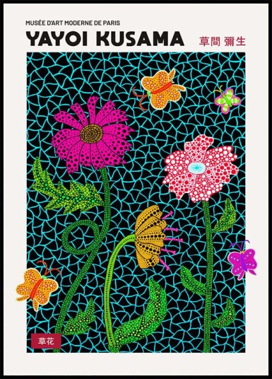 Flowers Plakat By Yayoi Kusama Plakat / 100x150cm Flowers Plakat By Yayoi Kusama Plakat / 100x150cm