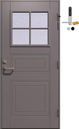 Ytterdør Gilje Sirdal Dekor Katedralglass med Yale Doorman Classic Home Ytterdør Gilje Sirdal Dekor Katedralglass med Yale Doorman Classic Home