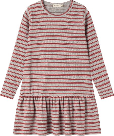 MarMar Kjole Rib Bomull/Modal Diro Cherry Stripe MarMar 4 år (104) Kjole Grå Rød