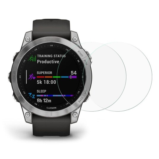 INCOVER Garmin Fenix 7 Arc-Edge Skjermbeskytter - Herdet glass - 2 stk. - Gjennomsiktig