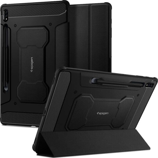 Spigen Samsung Galaxy Tab S8 Plus / Tab S7 Plus 12.4" Spigen Rugged Armor Pro Deksel - Black