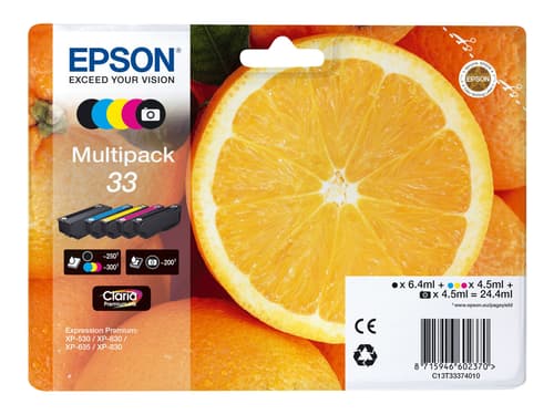 Epson Blekk Multipack (b/c/m/y/pb) Claria Premium 33 - Xp-530