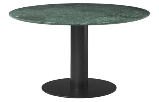 Gubi 2.0 spisebord marble green, Ø 130, sort stativ