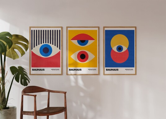 Plakat Bauhaus Abstract Art / Sett av 3