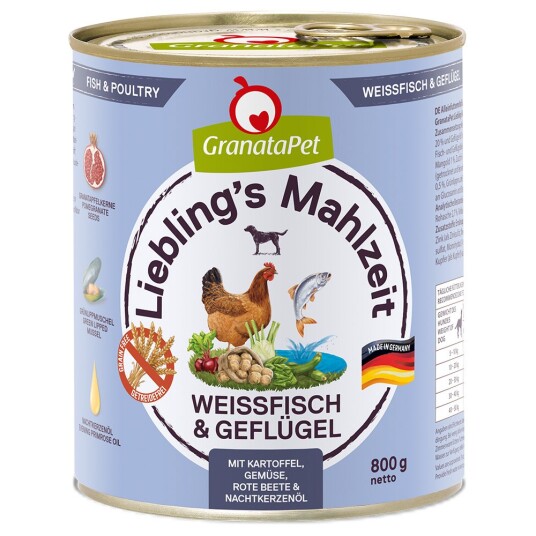 Granatapet Liebling'S Måltid 6 X 800 G Hvitfisk & Fjærkre