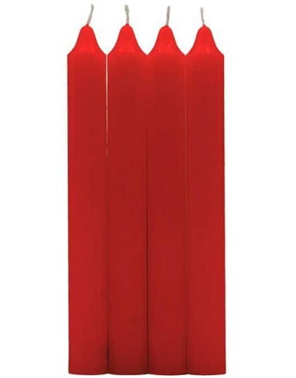 4 stk Røde Kronelys 17,5 cm