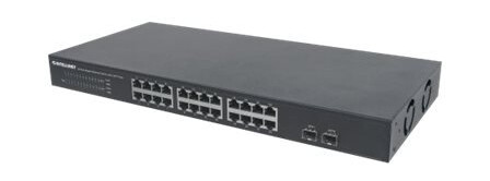 Intellinet 24-Port Gigabit Ethernet Switch With 2 Sfp Ports, 24 X 10/100/1000 Mbps Rj45 Ports + 2 X Sfp, Ieee 802.3Az (Energy Efficient Ethernet), 19" Rackmount, Metal - Switch - Ikke-Styrt - 24 X 10/100/1000 + 2 X Gigabit Sfp - Stasjonær, Rackmonte