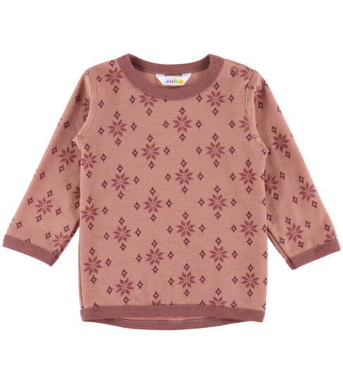 Joha Genser Ull/Bomull Rose m. Snøfnugg 120 Genser Rosa