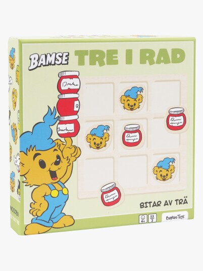 Barbo Toys Bamse Tre På Rad Barnespill med Lille Skutt i Tre