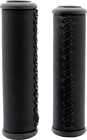 Sykkelgrep Simson i skinn 130 mm hndsydd med skuminnlegg svart Sykkelgrep Simson i skinn 130 mm hndsydd med skuminnlegg svart